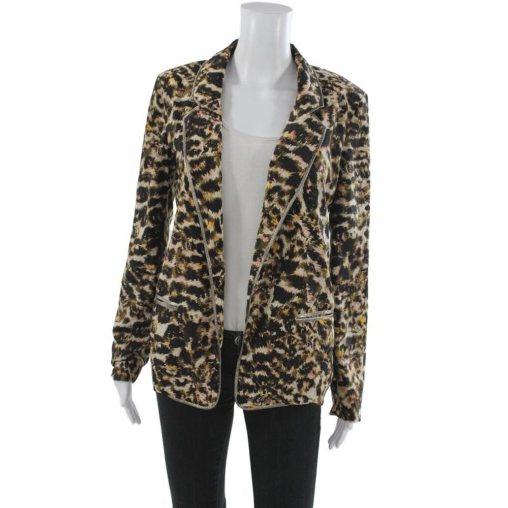 PJK Patterson J Kincaid Womens Basic Jacket Multicolor Animal Print Size XS